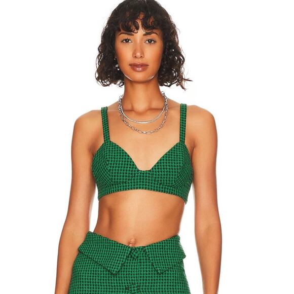 Lovers + Friends Tops - Lovers + Friends Avery Bralette in Green and Black NWOT Size Small